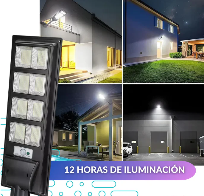 LÁMPARA SOLAR EXTERIOR 400 WATTS (SIN COSTES DE ENERGÍA - ¡ILUMINA GRATIS PARA SIEMPRE!